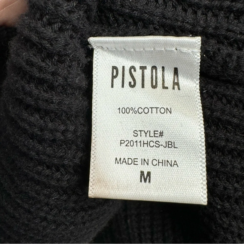 Pistola Revolve Brandy Turtleneck in Jet Black Cotton M - Picture 8 of 9